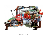 Mô hình động cơ diesel Common Rail - Ly hợp - Hộp số cắt bổ